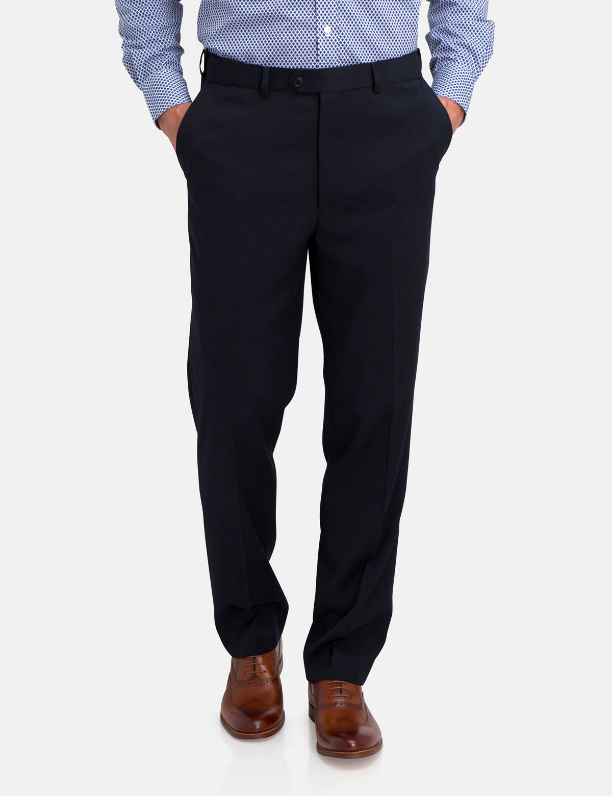 Classic Navy Dress Pants for Men | Slim Fit Suit Trousers