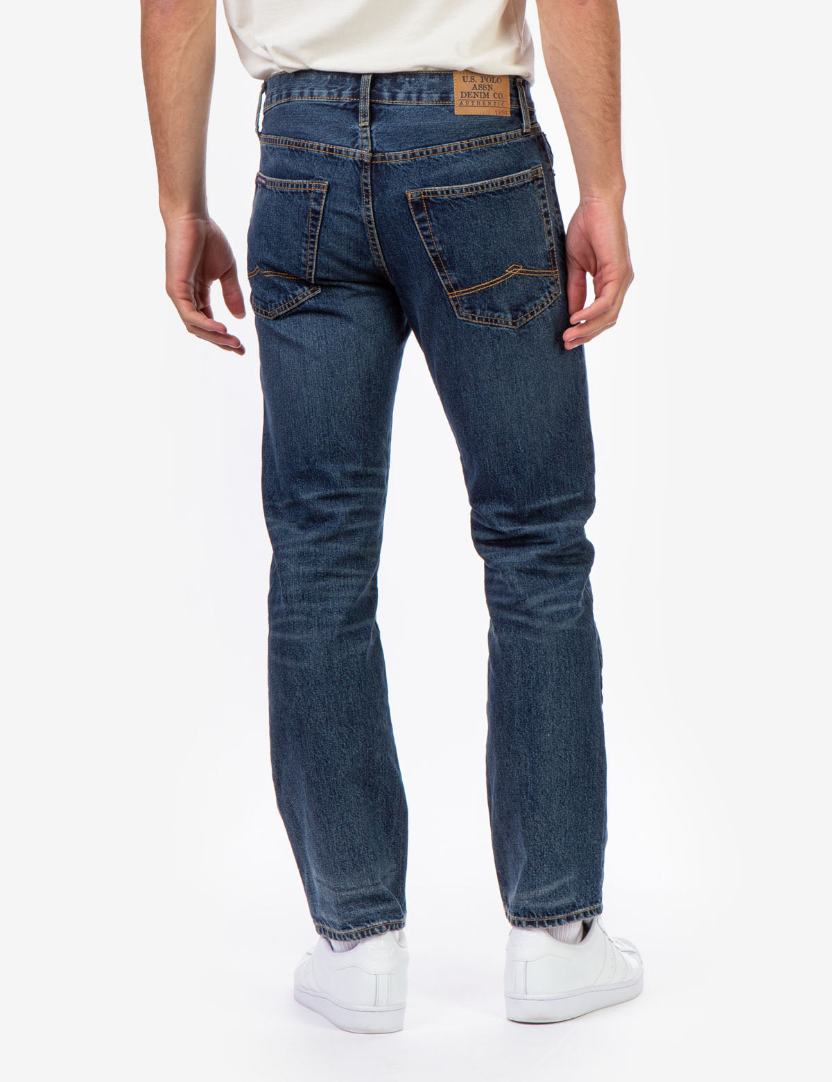 Classic Straight Fit Denim Jeans with Button Closure & 5 Pockets