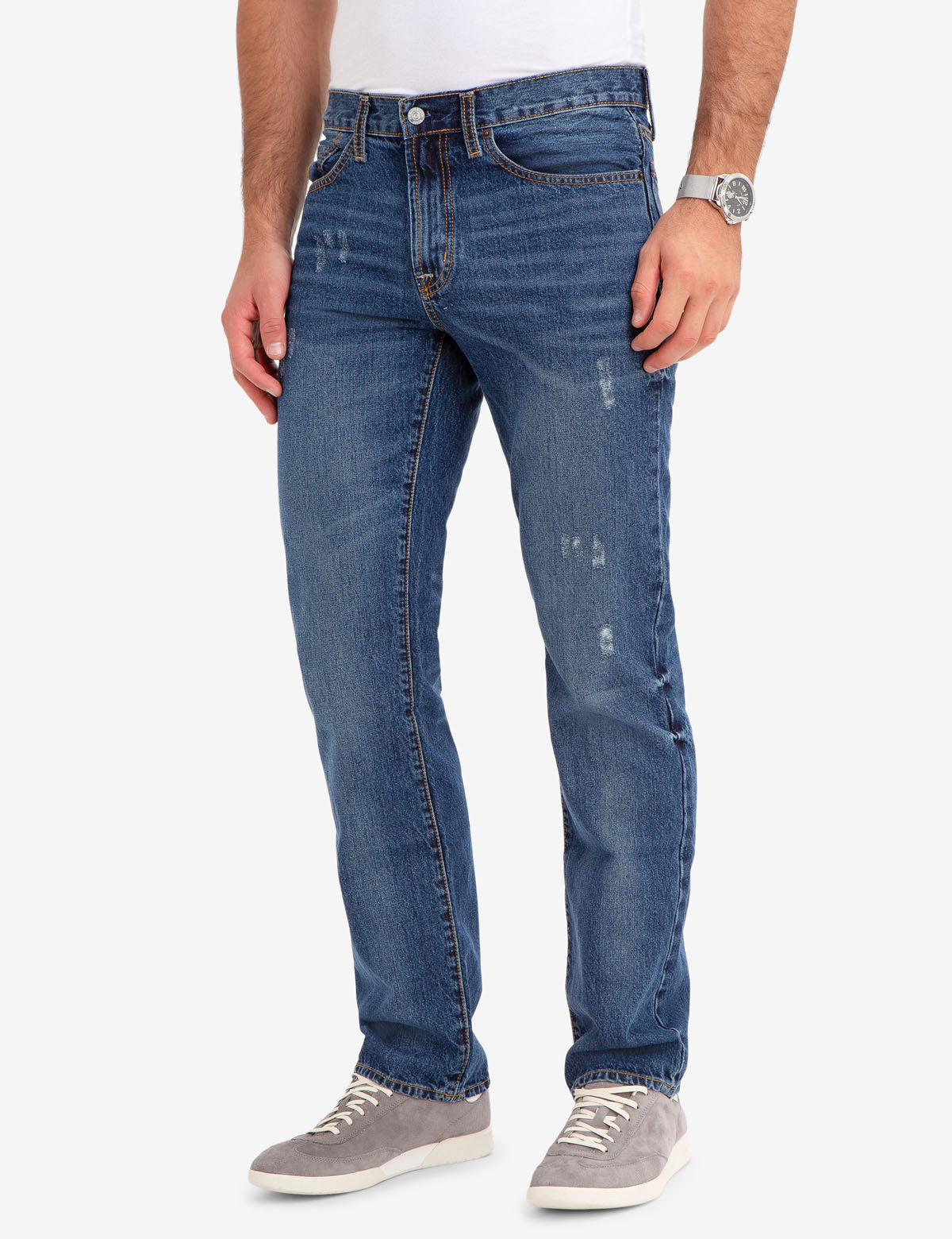 Classic Straight Fit Jeans for Men | Light Wash 100% Cotton