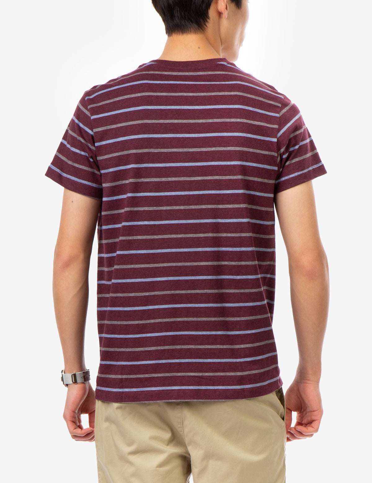 Classic Striped Crew Neck T-Shirt with Embroidered Logo | Casual Short Sleeve Tee