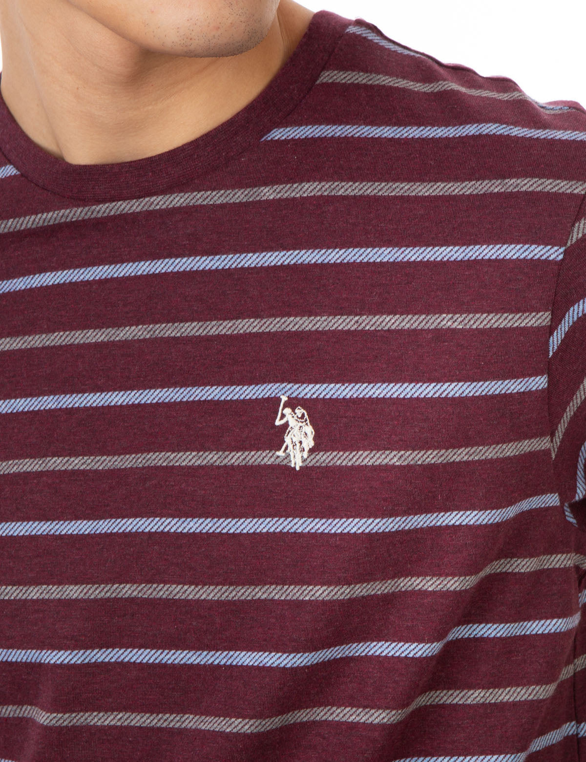 Classic Striped Crew Neck T-Shirt with Embroidered Logo | Casual Short Sleeve Tee