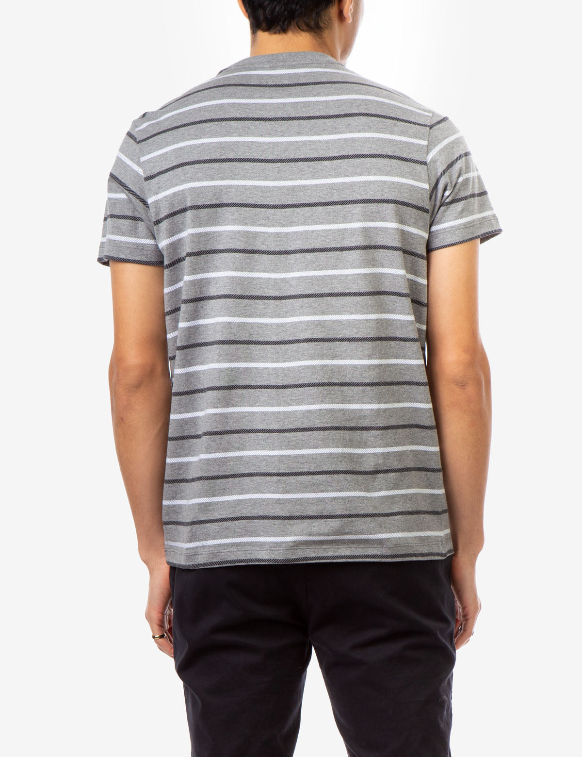 Classic Striped Crew Neck T-Shirt with Embroidered Logo | Casual Short Sleeve Tee