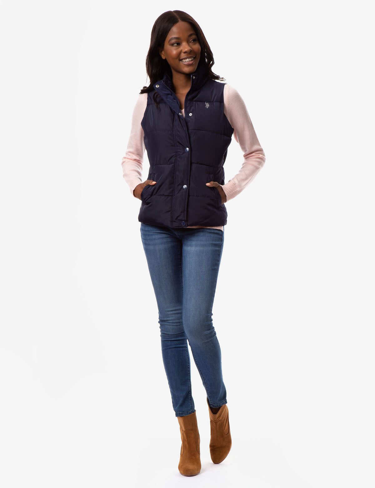 Classic Sleeveless Vest with Zipper & Pockets | Mock Neck Design