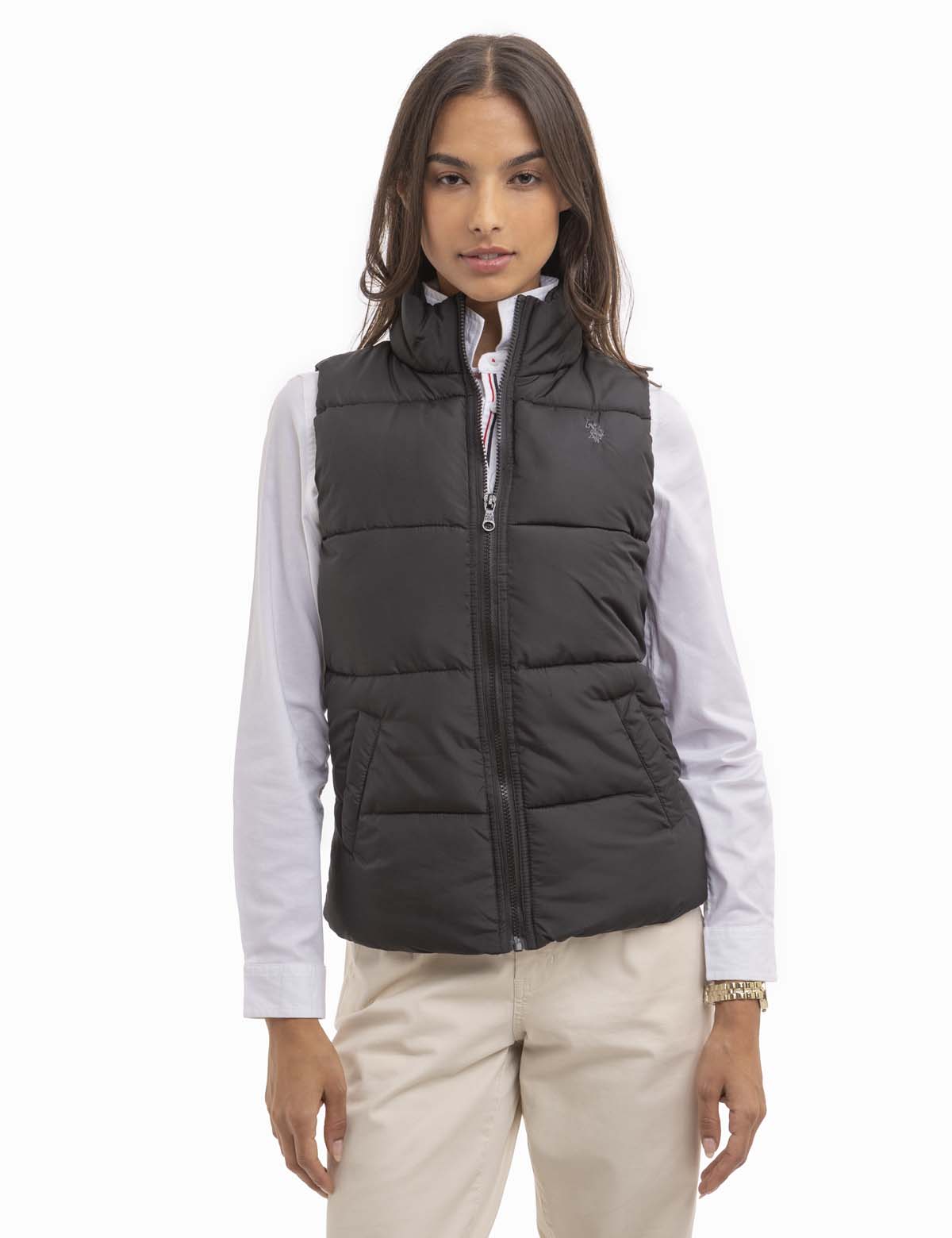Classic Sleeveless Vest with Zipper & Pockets | Mock Neck Design