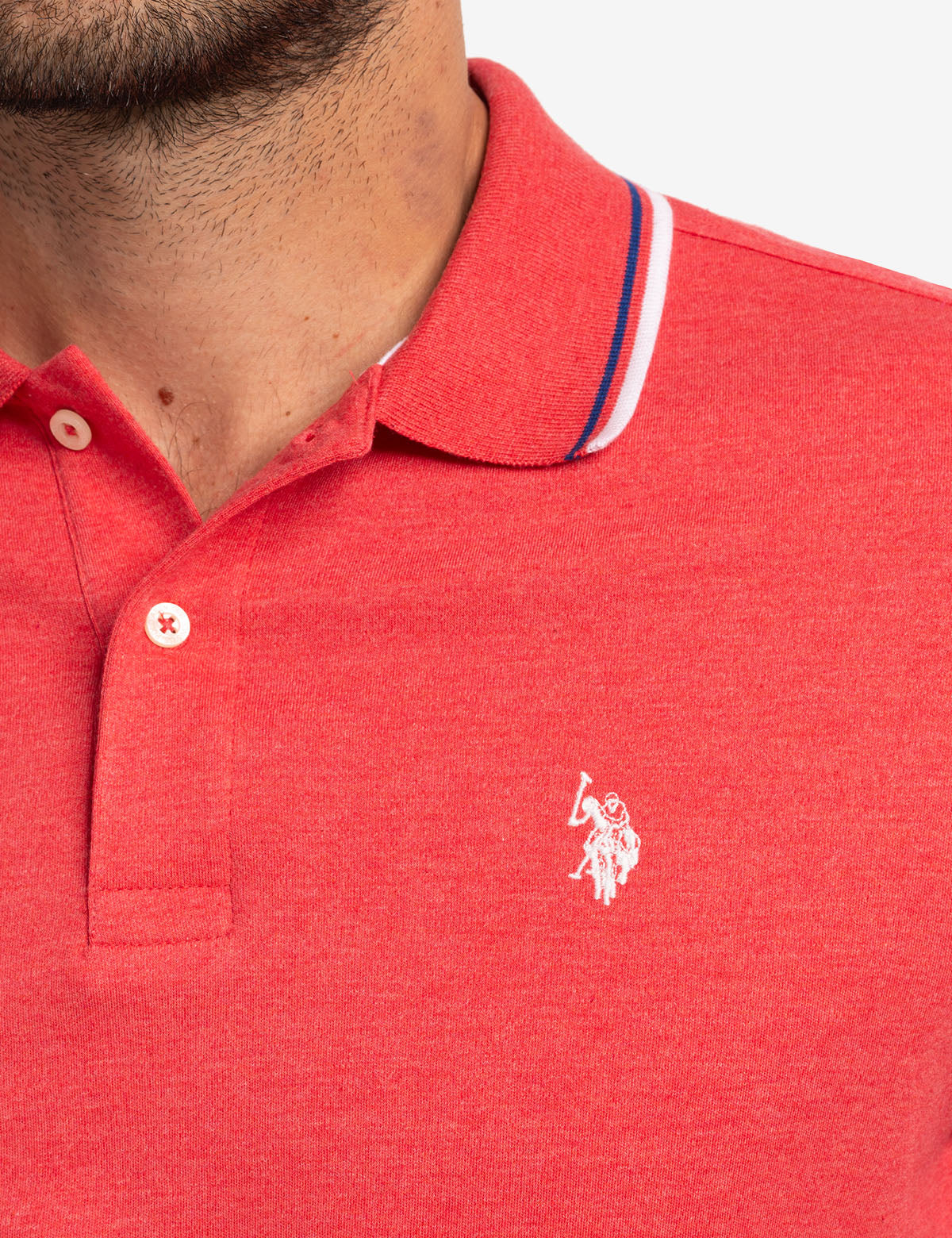 Slim Fit Tipped Polo Shirt with Embroidered Logo | Interlock Design