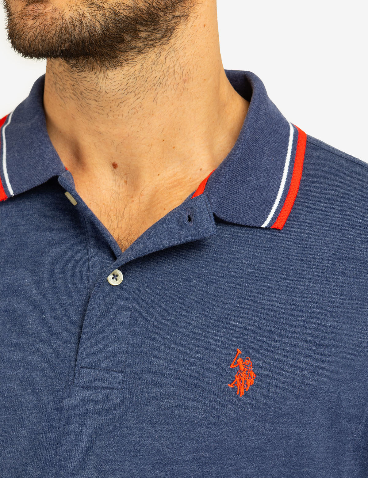 Slim Fit Tipped Polo Shirt with Embroidered Logo | Interlock Design