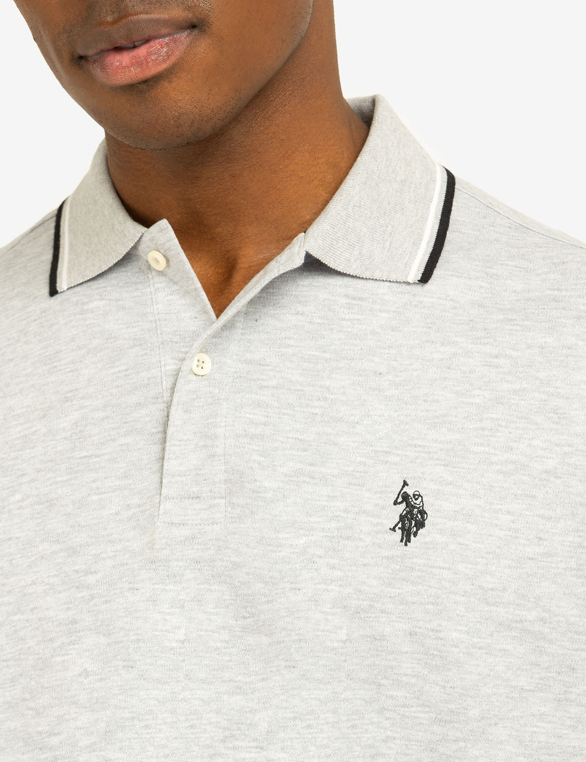 Slim Fit Tipped Polo Shirt with Embroidered Logo | Interlock Design