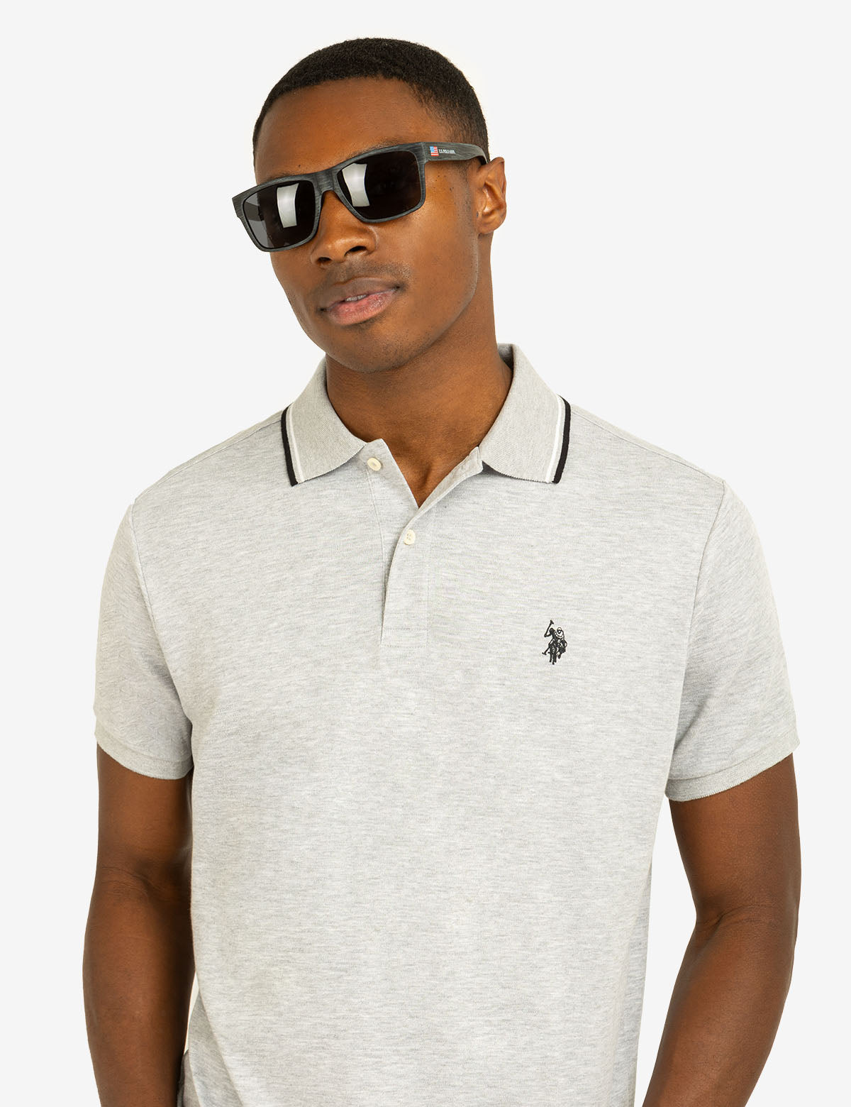 Slim Fit Tipped Polo Shirt with Embroidered Logo | Interlock Design