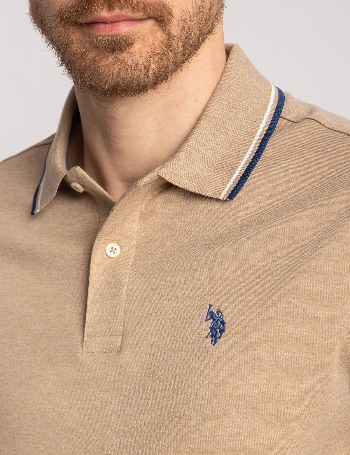 Slim Fit Tipped Polo Shirt with Embroidered Logo | Interlock Design