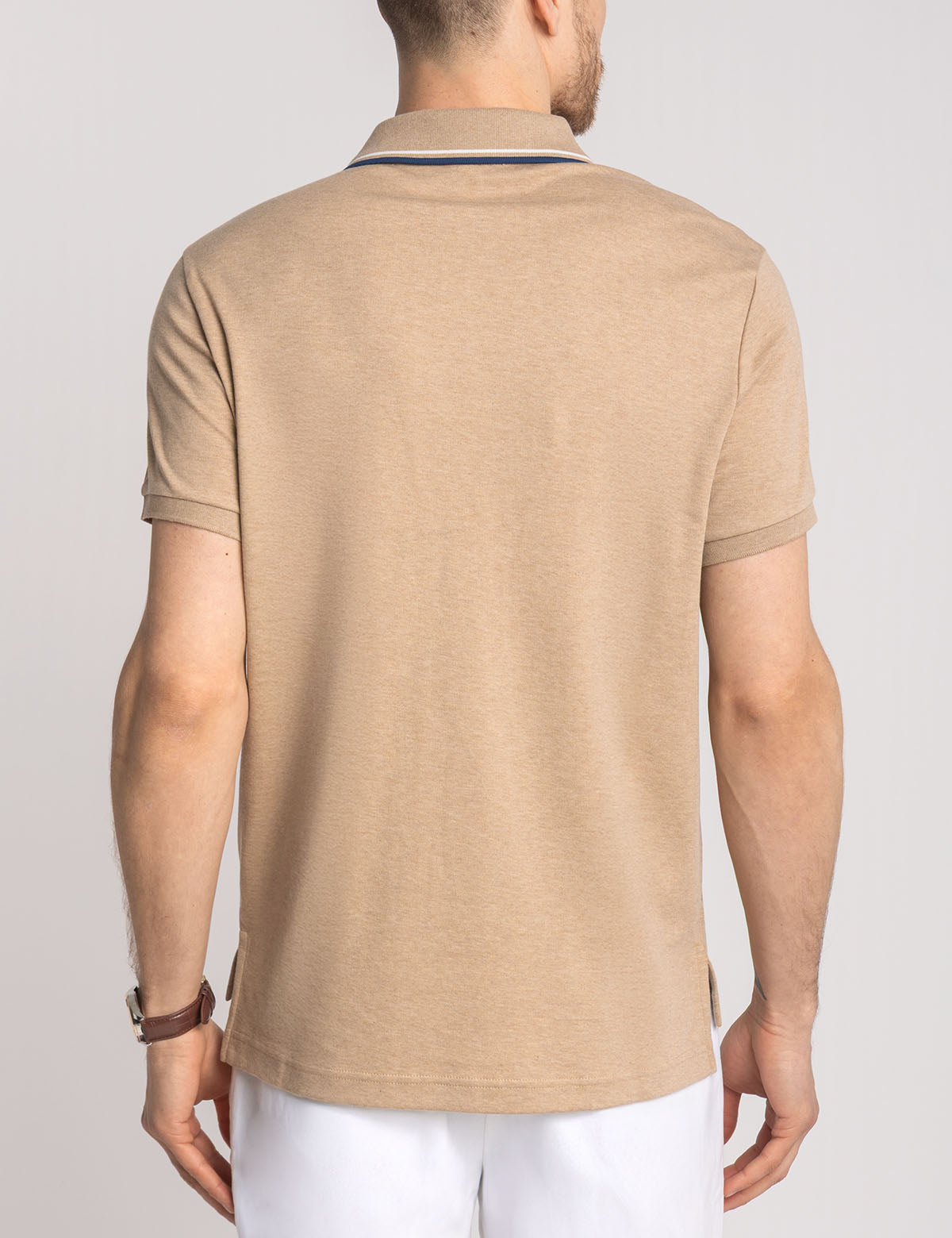 Slim Fit Tipped Polo Shirt with Embroidered Logo | Interlock Design
