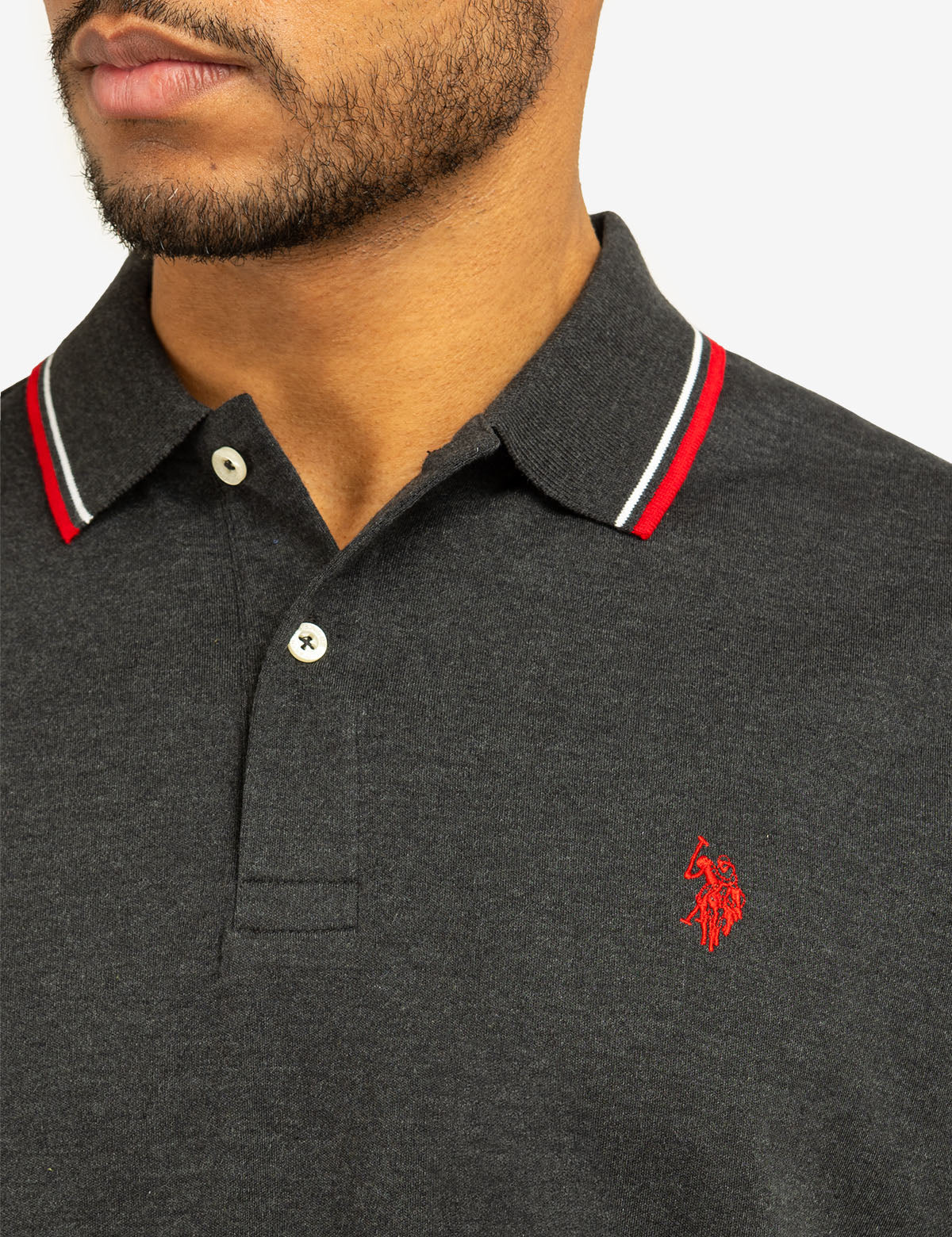 Slim Fit Tipped Polo Shirt with Embroidered Logo | Interlock Design