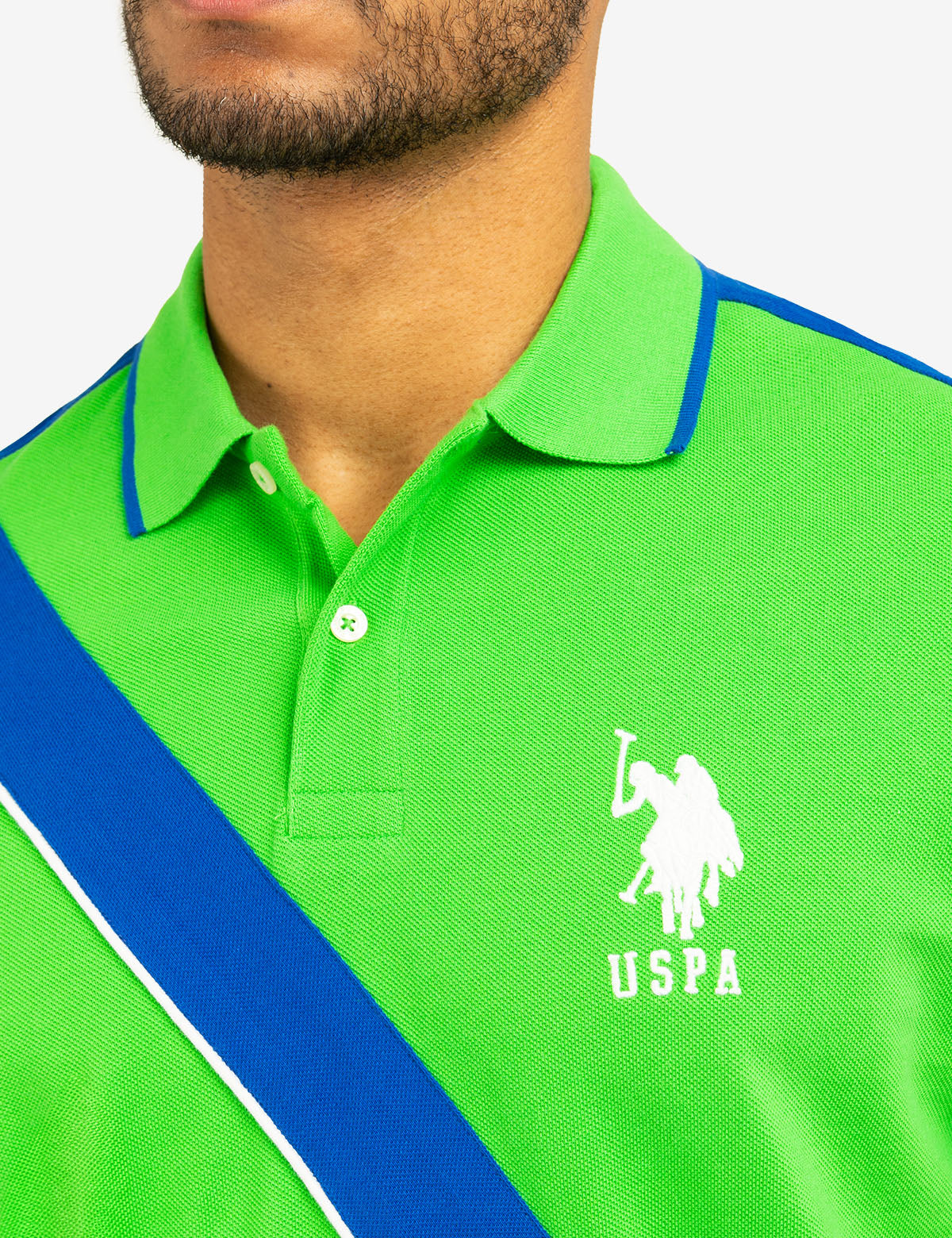 Color Block Pique Polo Shirt with Sash Front | Casual Style