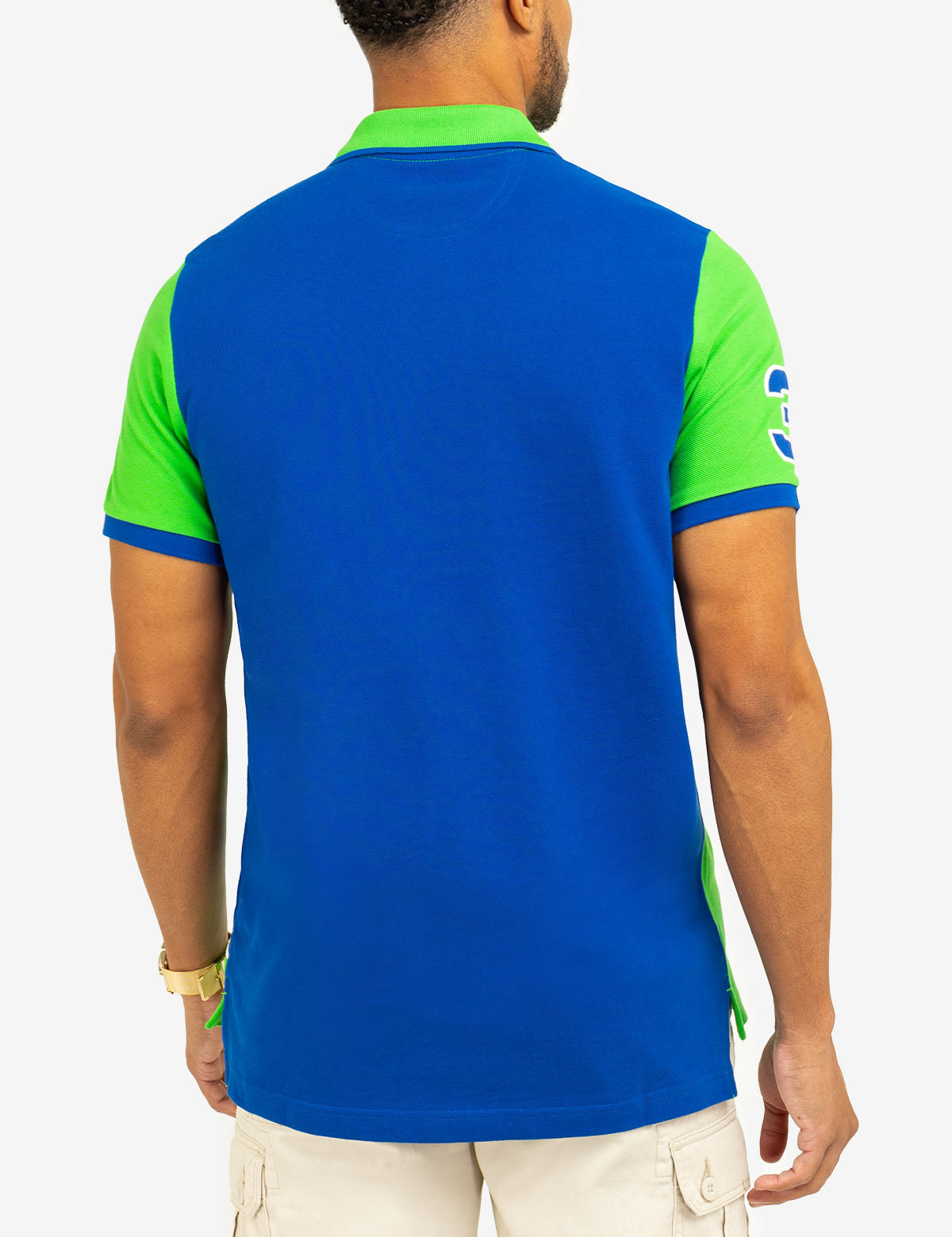 Color Block Pique Polo Shirt with Sash Front | Casual Style