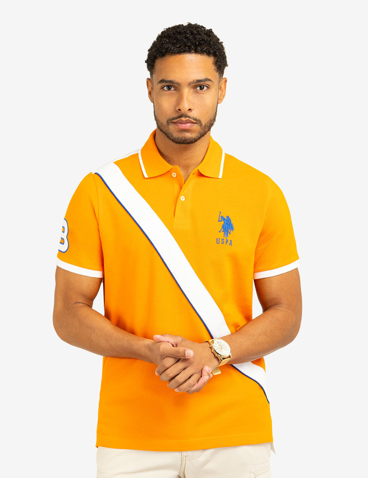 Color Block Pique Polo Shirt with Sash Front | Casual Style