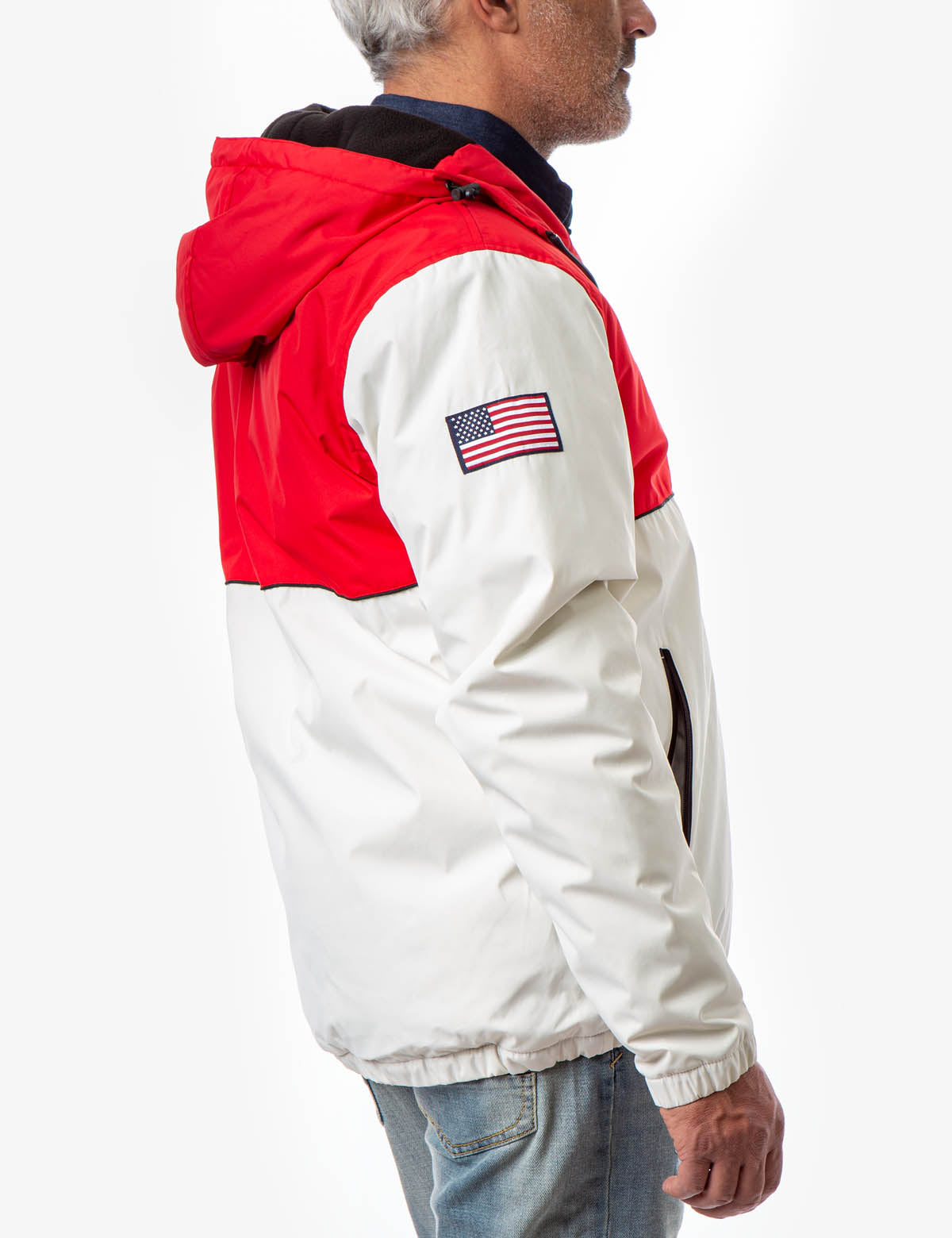 Colorblock Americana Windbreaker with Hood & Side Pockets | U.S. POLO ASSN.