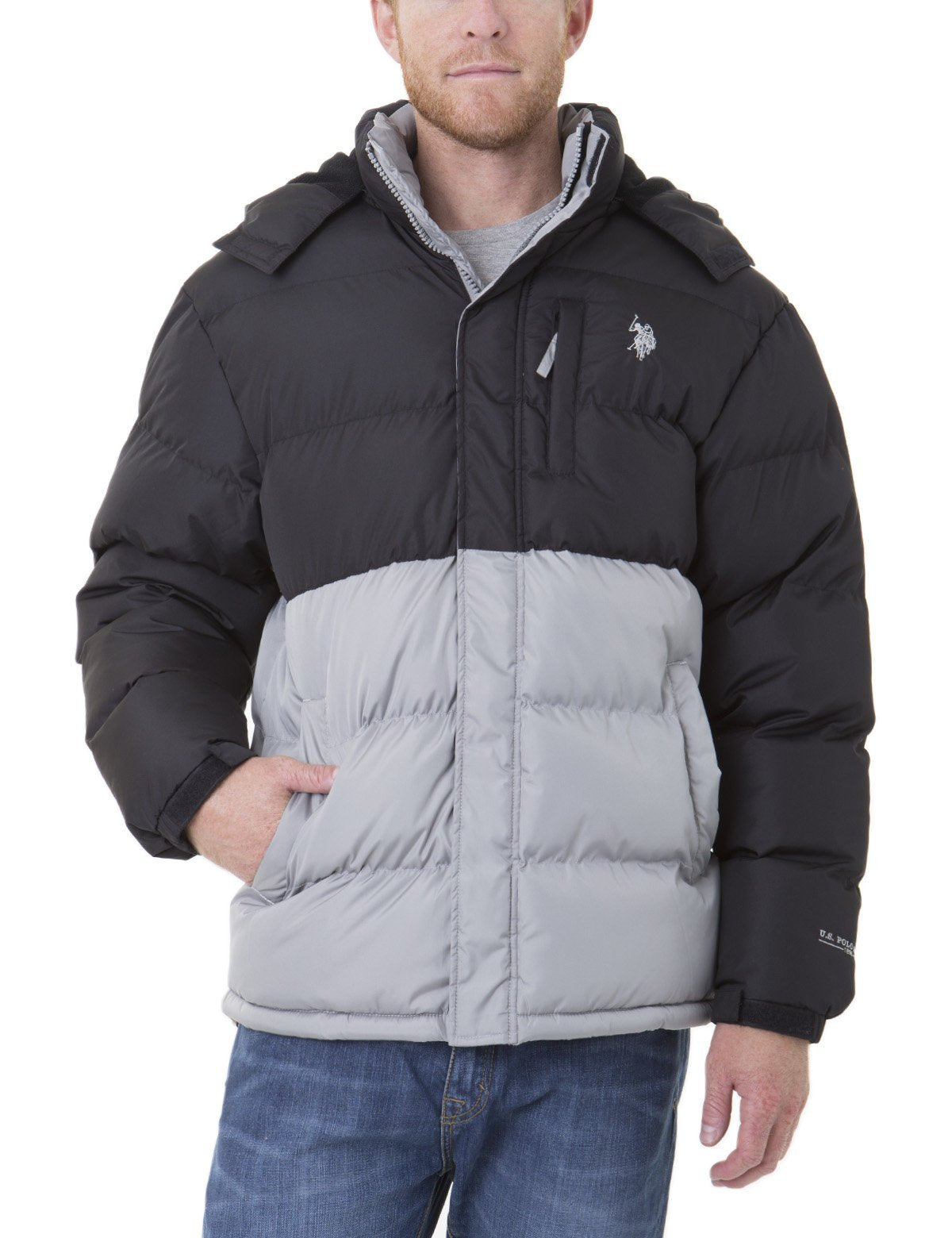 Colorblock Bubble Jacket with Fleece Lining & Adjustable Hood | Waterproof Winter Coat