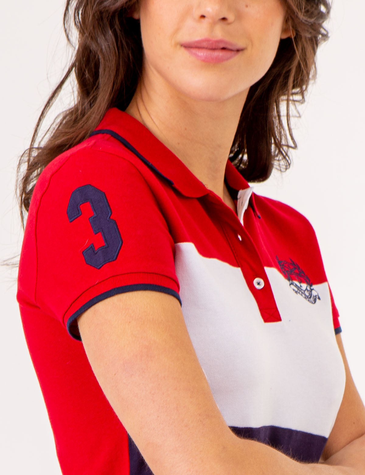 Colorblock Polo Shirt with Crest Logo | Classic Casual Wear