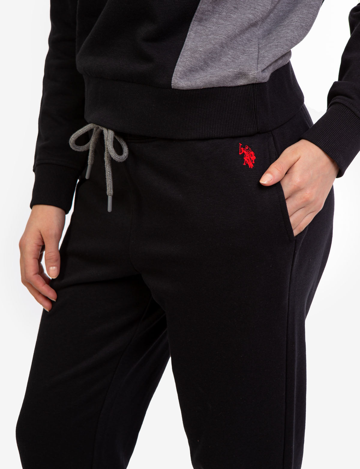 Colorblock Jogger Pants with Elastic Waistband & Pockets