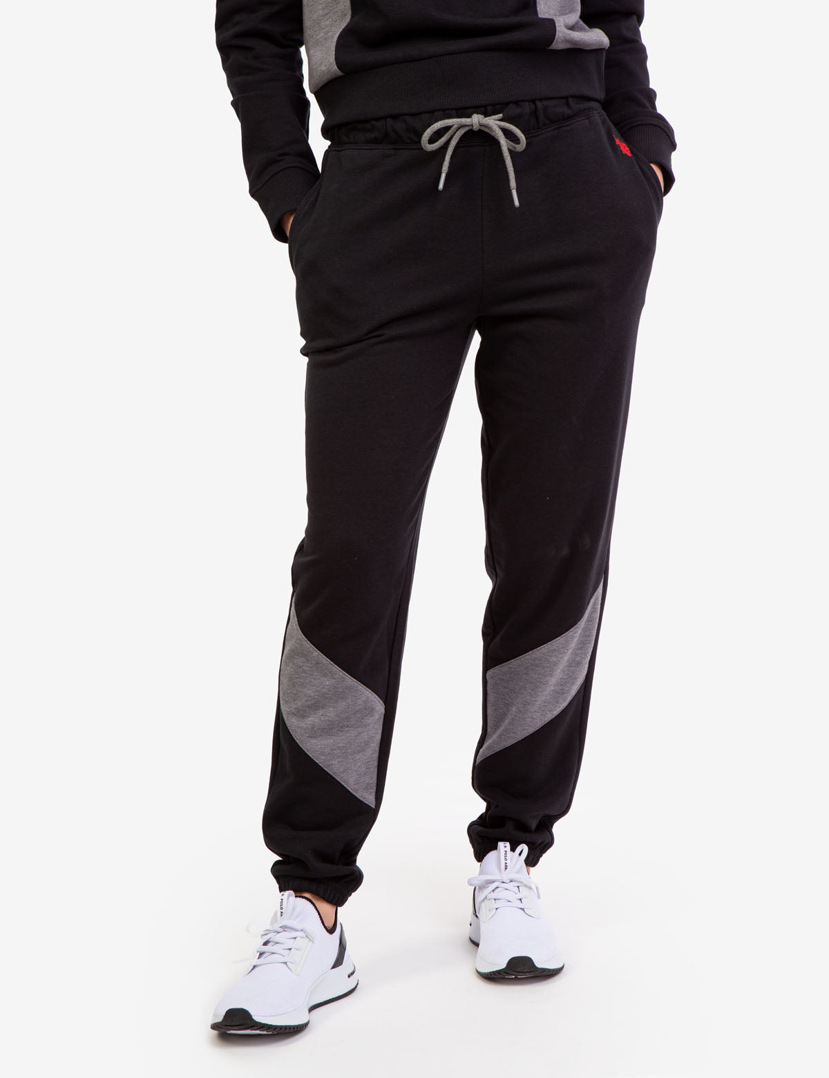 Colorblock Jogger Pants with Elastic Waistband & Pockets
