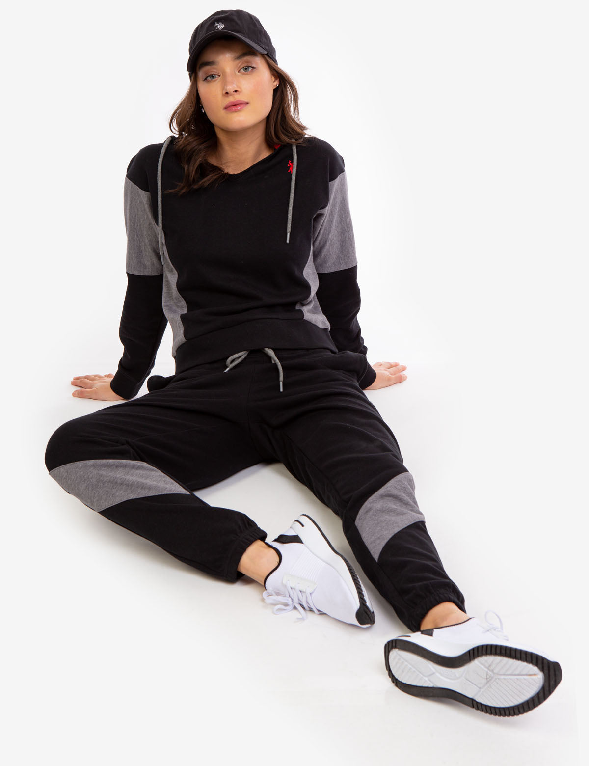 Colorblock Jogger Pants with Elastic Waistband & Pockets