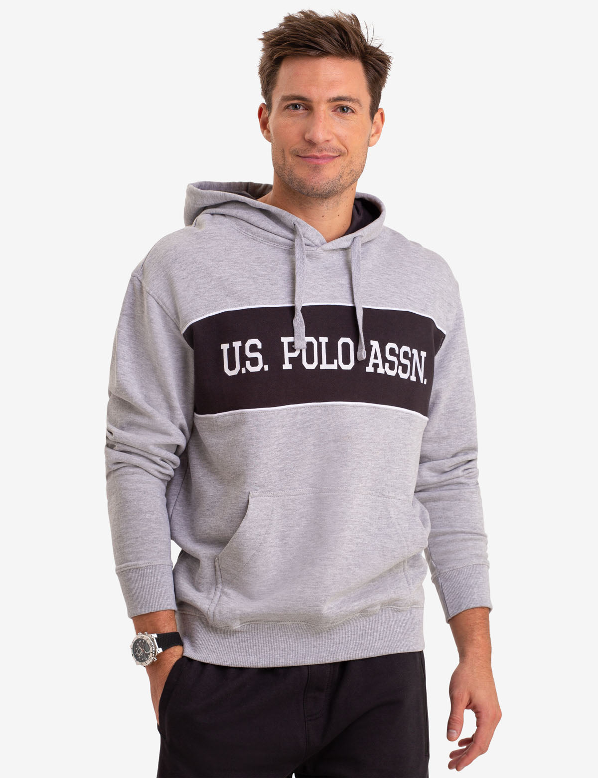 Colorblock Logo Hoodie with Kangaroo Pockets | U.S. Polo Assn.