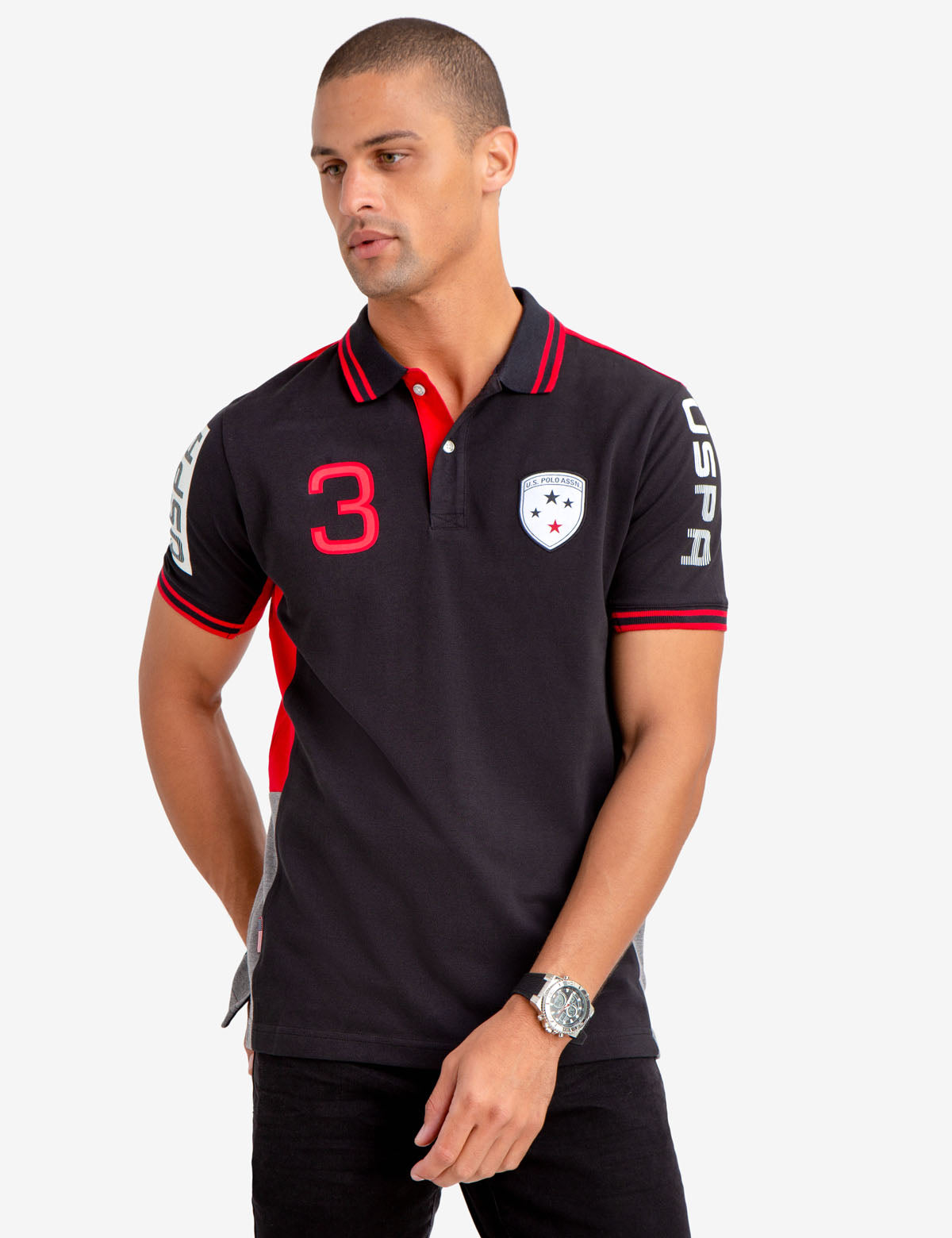 Colorblock Polo Shirt with USPA Patch & Vented Hems | U.S. Polo Assn.