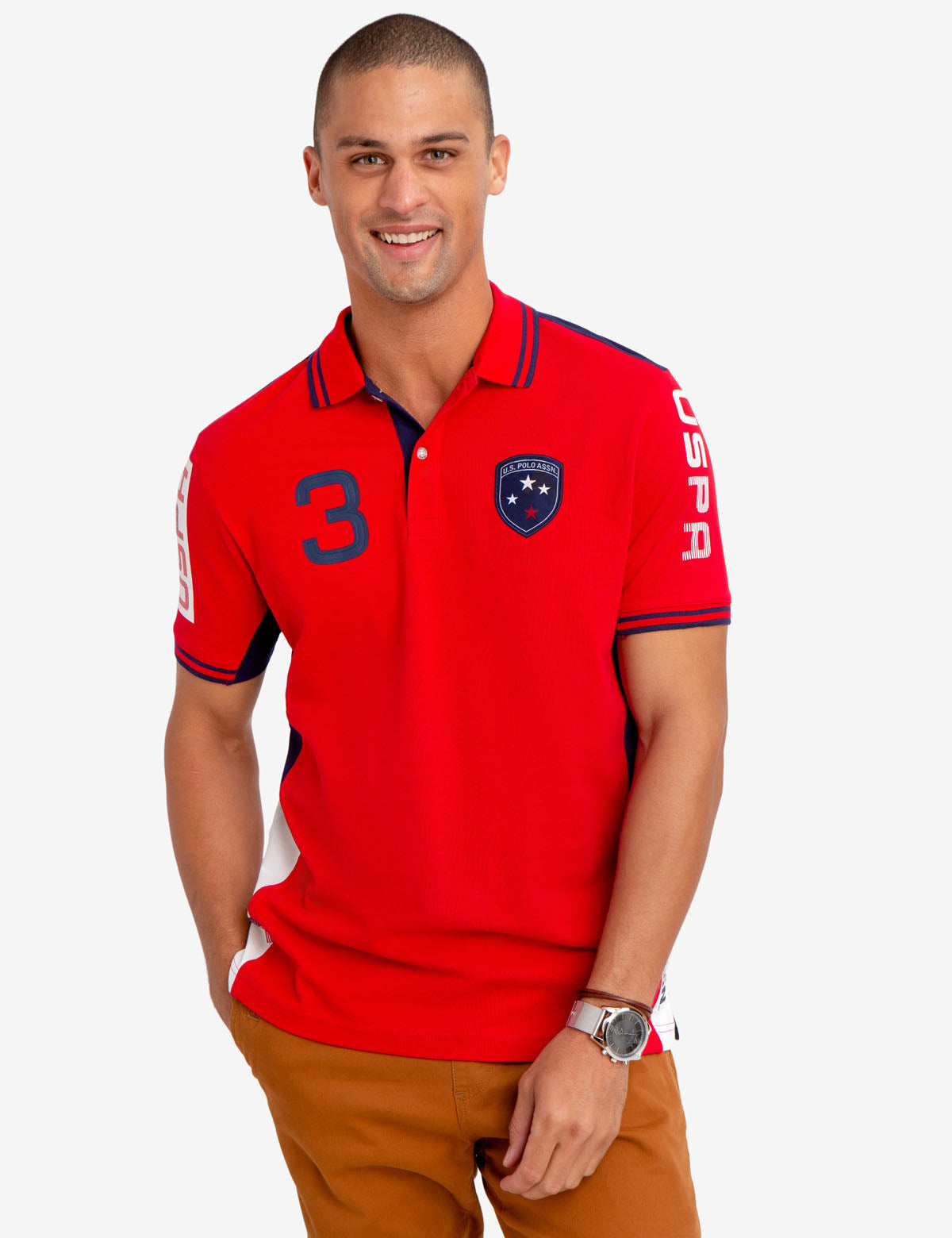 Colorblock Polo Shirt with USPA Patch & Vented Hems | U.S. Polo Assn.