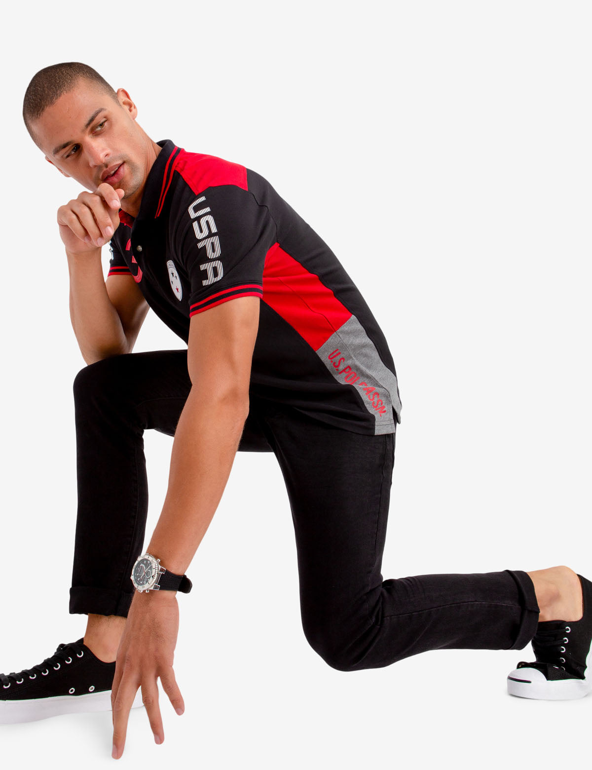 Colorblock Polo Shirt with USPA Patch & Vented Hems | U.S. Polo Assn.