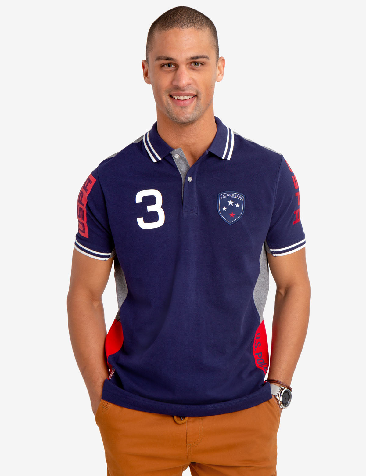 Colorblock Polo Shirt with USPA Patch & Vented Hems | U.S. Polo Assn.