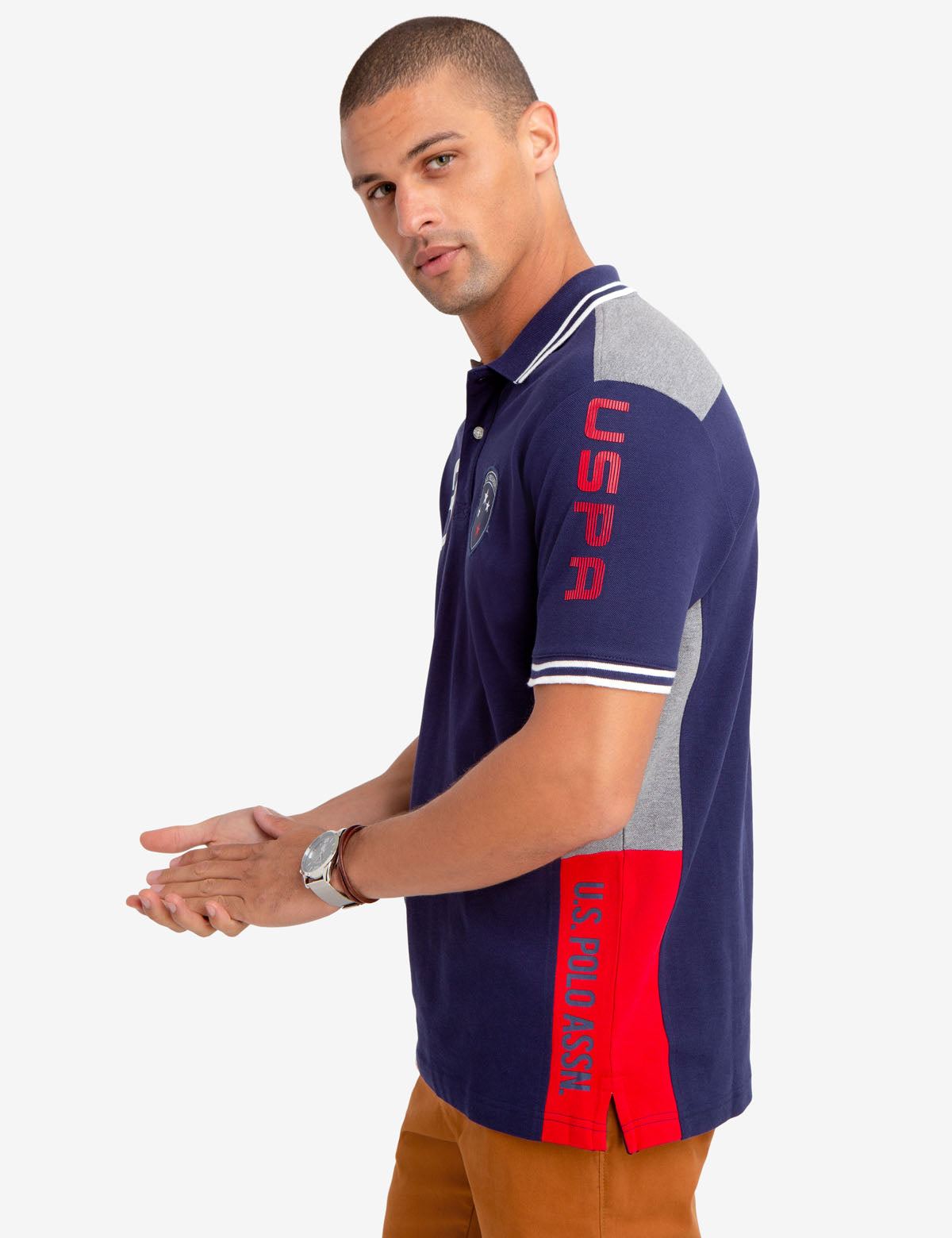 Colorblock Polo Shirt with USPA Patch & Vented Hems | U.S. Polo Assn.