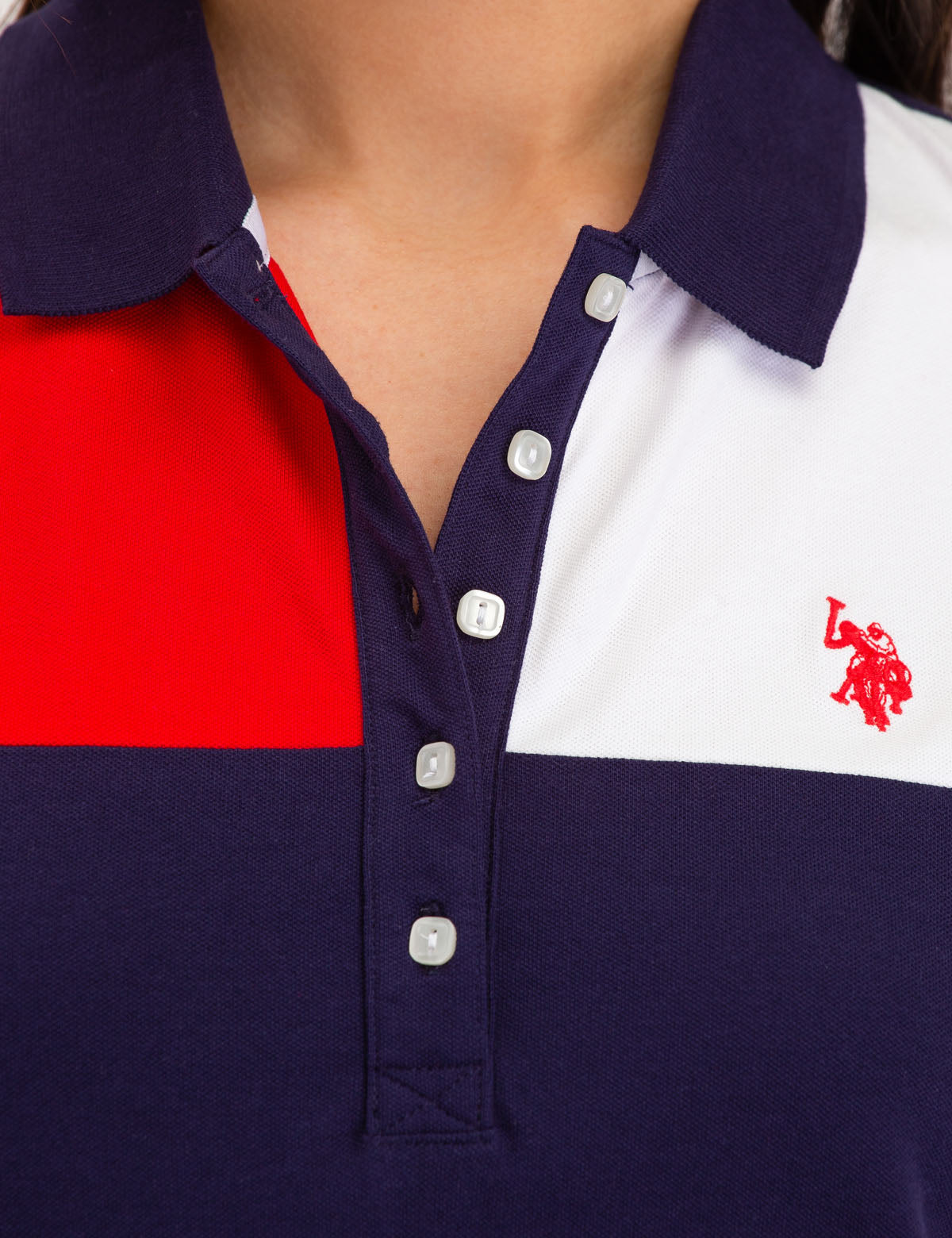 Colorblock Polo Dress with Embroidered Logo | Short Sleeves