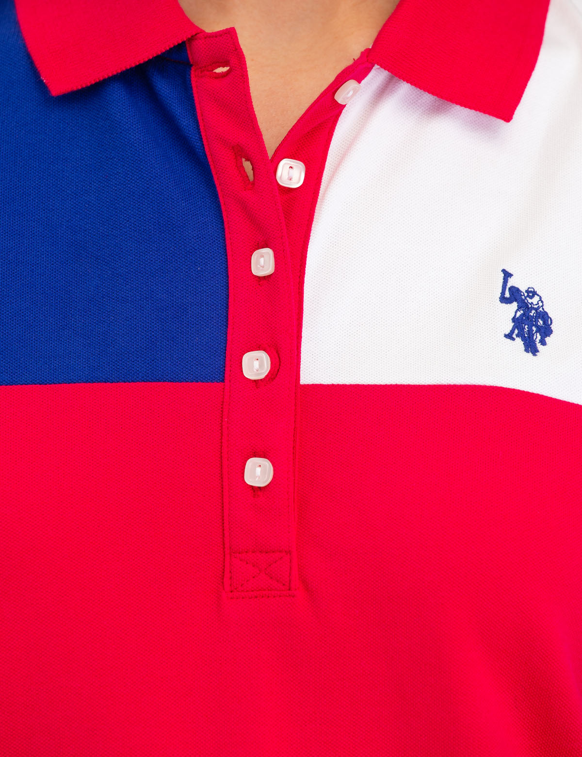 Colorblock Polo Dress with Embroidered Logo | Short Sleeves