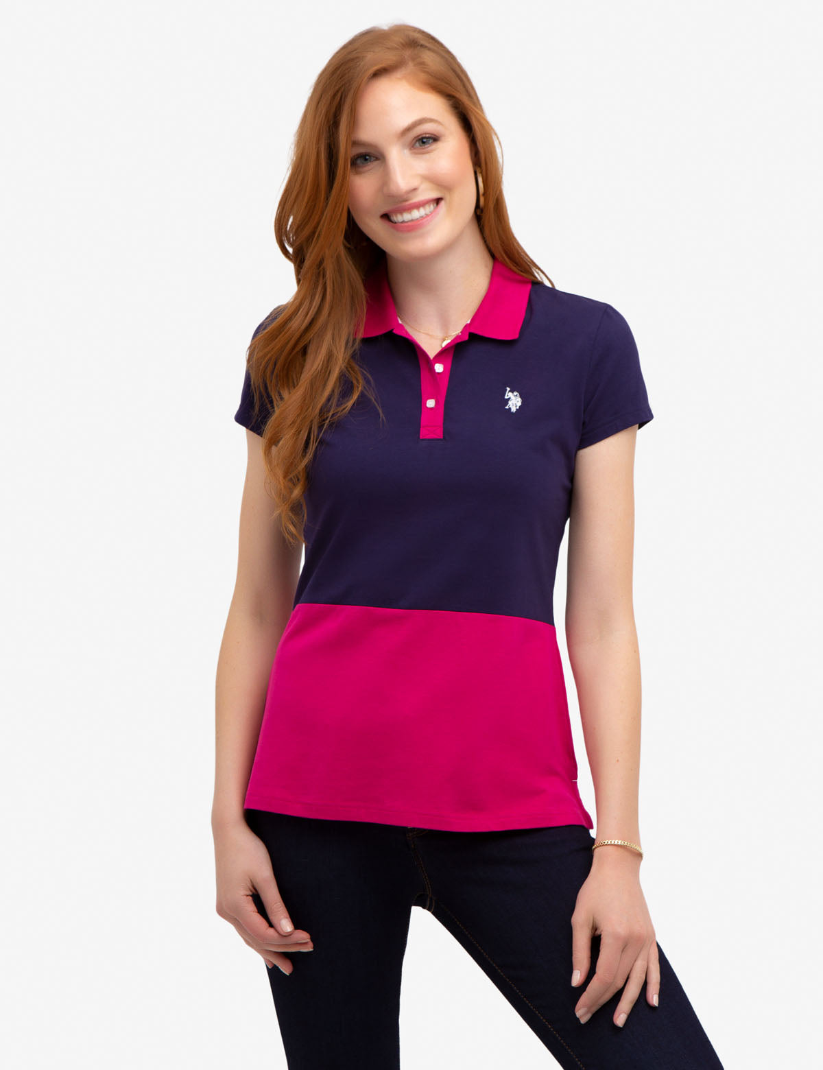 Colorblock Polo Shirt for Men | 100% Cotton with Rib Knit Cuffs