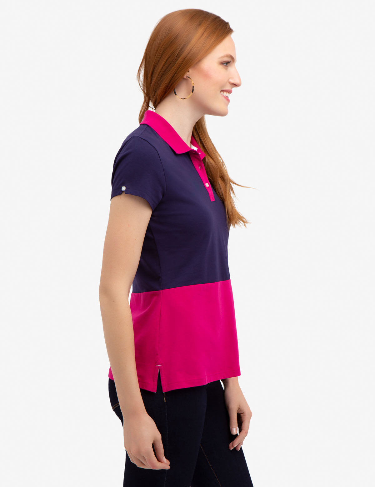 Colorblock Polo Shirt for Men | 100% Cotton with Rib Knit Cuffs