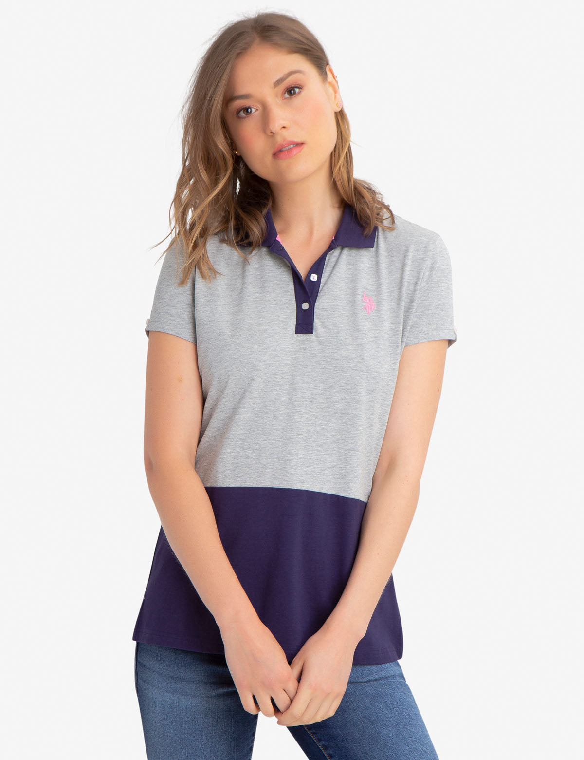 Colorblock Polo Shirt for Men | 100% Cotton with Rib Knit Cuffs