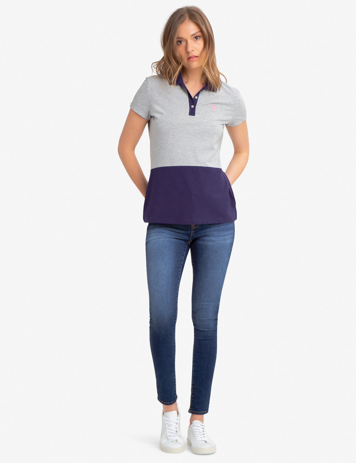 Colorblock Polo Shirt for Men | 100% Cotton with Rib Knit Cuffs