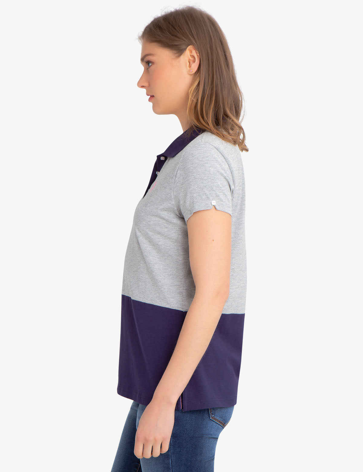Colorblock Polo Shirt for Men | 100% Cotton with Rib Knit Cuffs