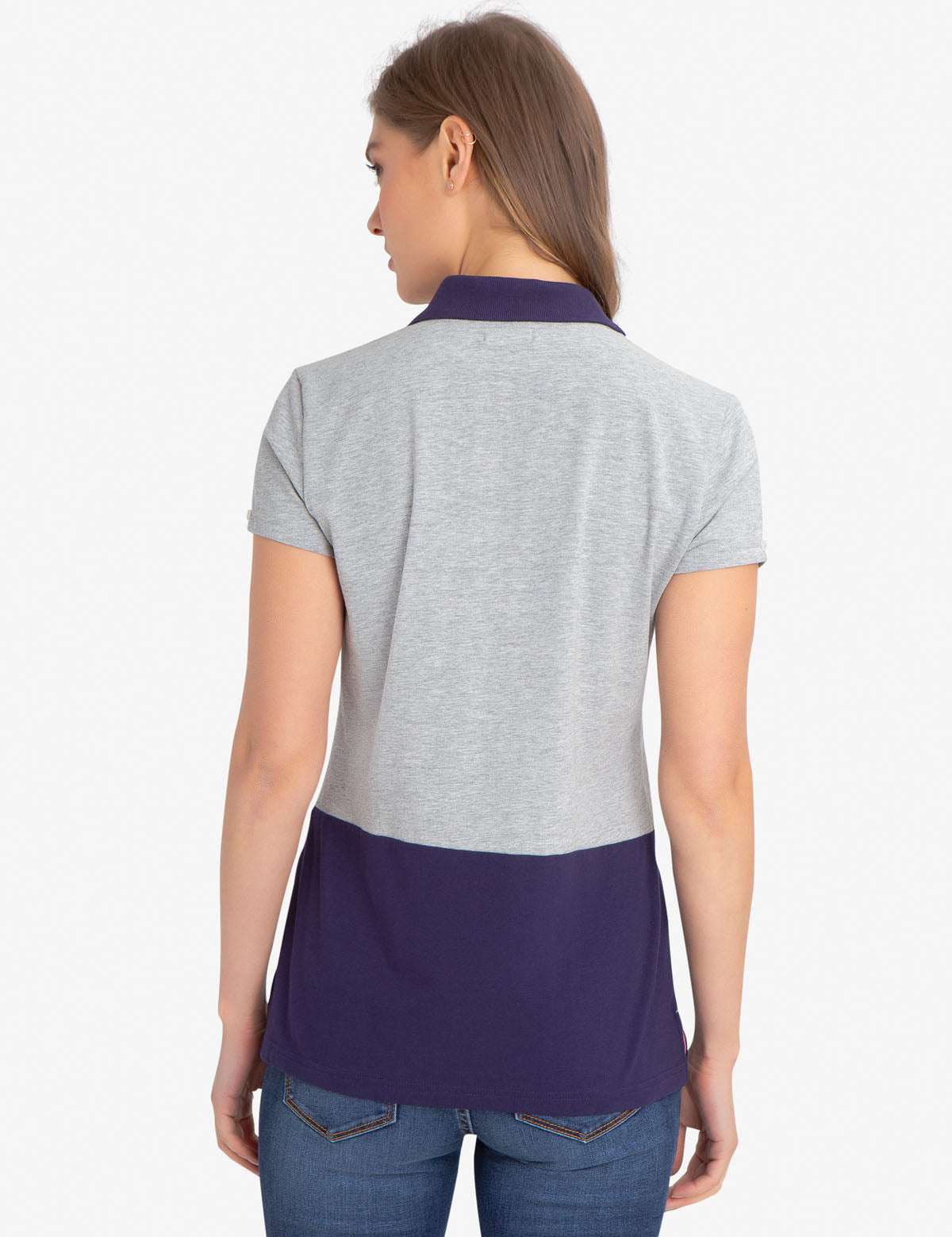 Colorblock Polo Shirt for Men | 100% Cotton with Rib Knit Cuffs