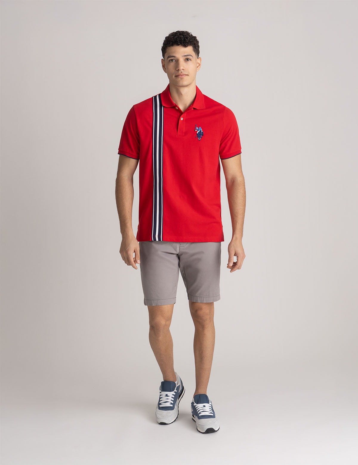 Vertical Tricot Trim Pique Polo Shirt | Classic Fit