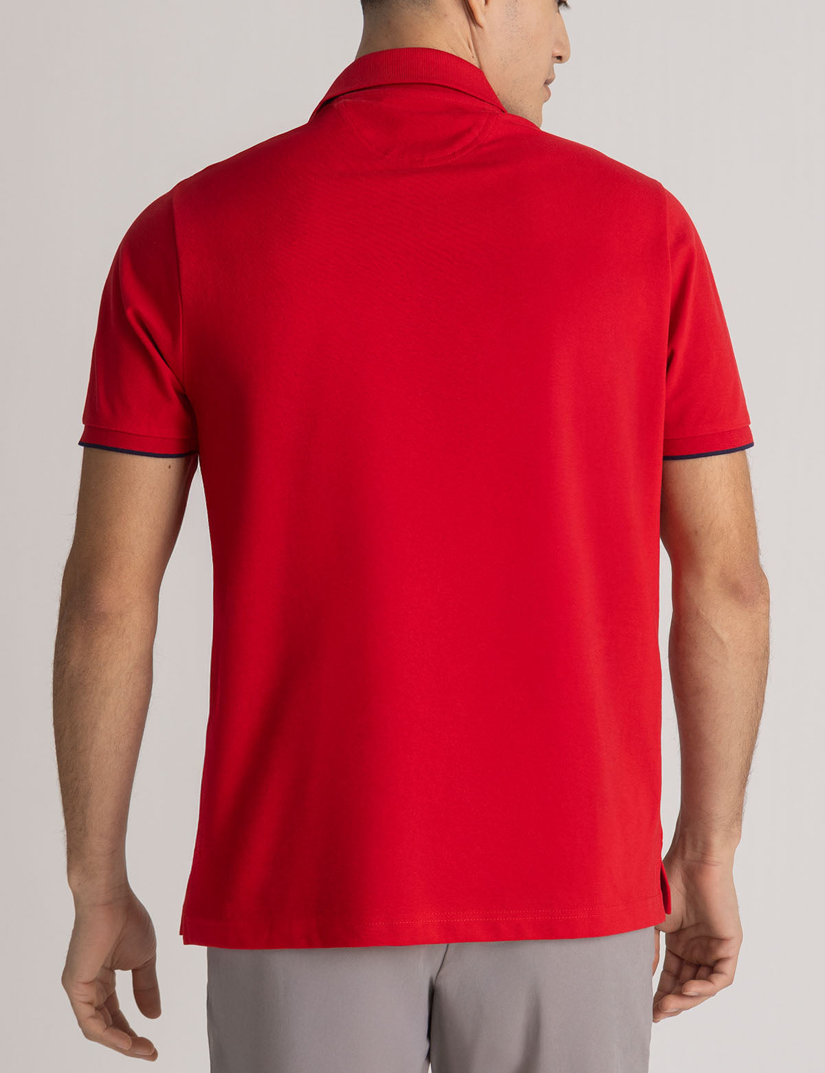 Vertical Tricot Trim Pique Polo Shirt | Classic Fit