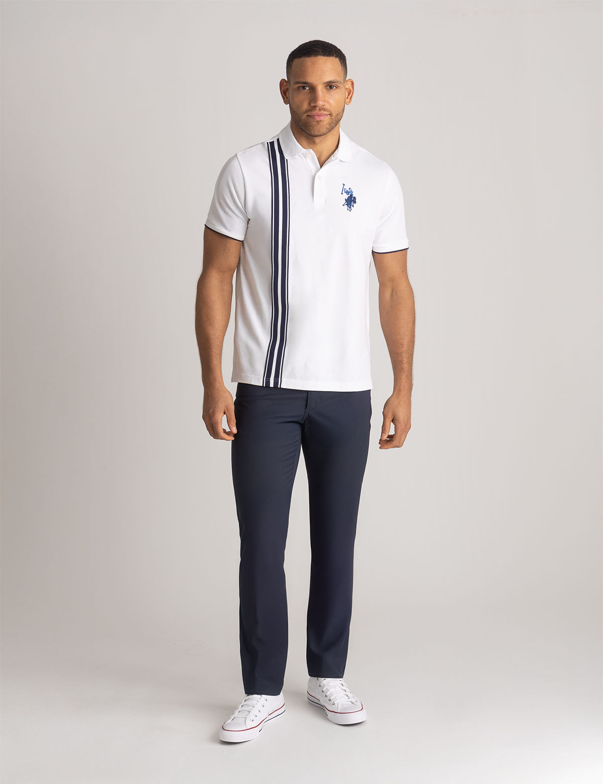 Vertical Tricot Trim Pique Polo Shirt | Classic Fit