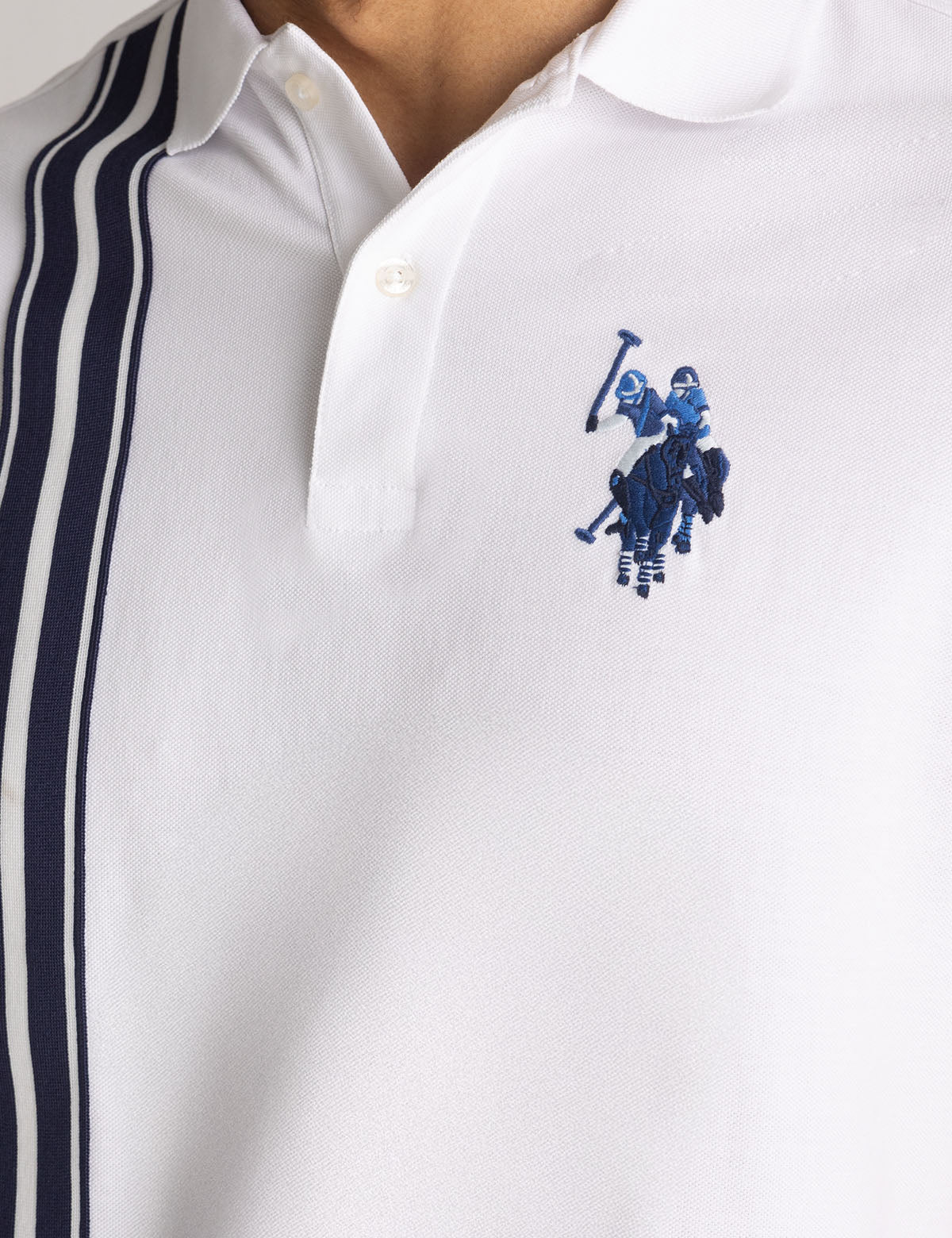 Vertical Tricot Trim Pique Polo Shirt | Classic Fit