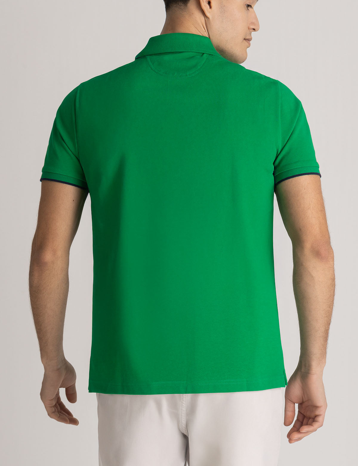 Vertical Tricot Trim Pique Polo Shirt | Classic Fit