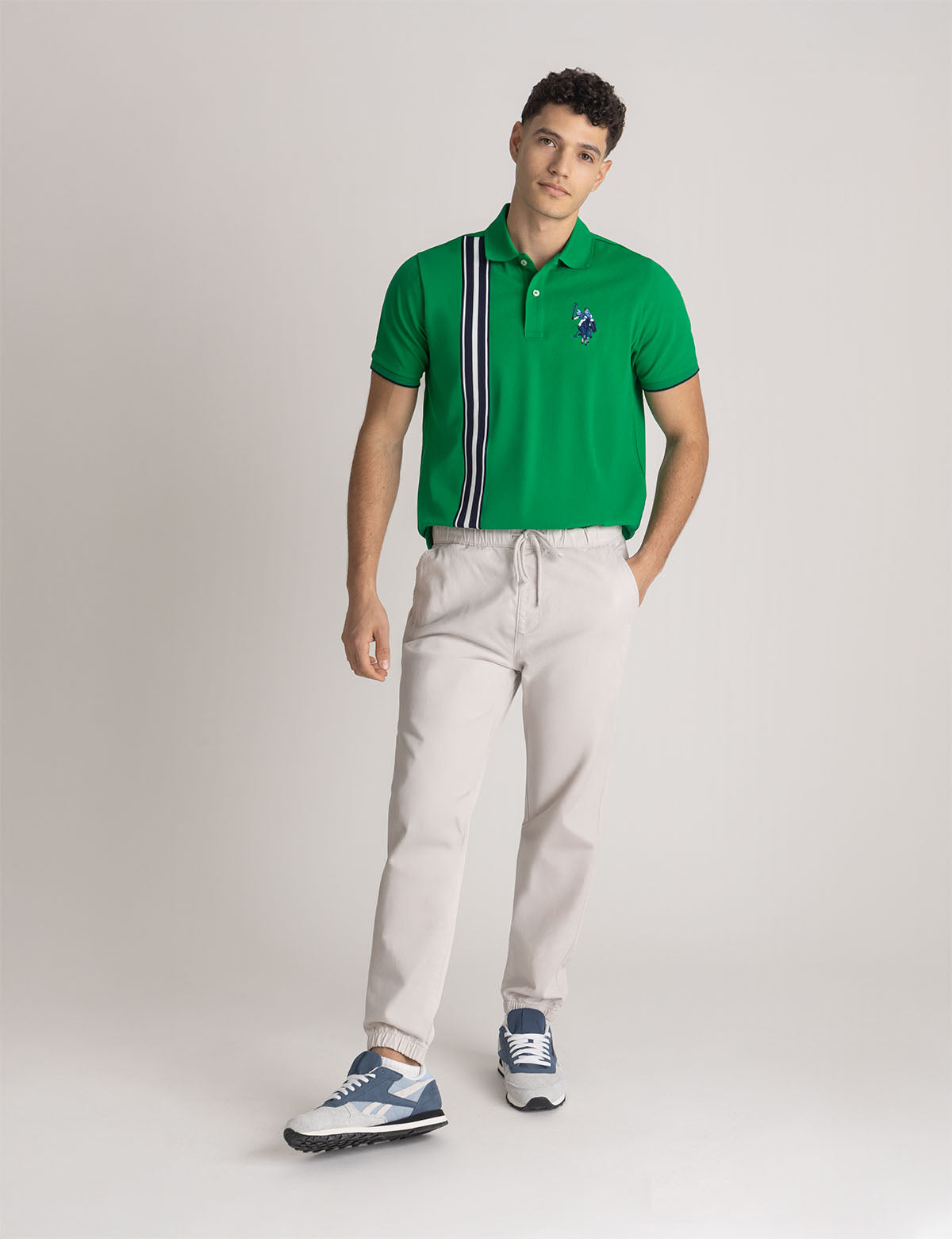 Vertical Tricot Trim Pique Polo Shirt | Classic Fit