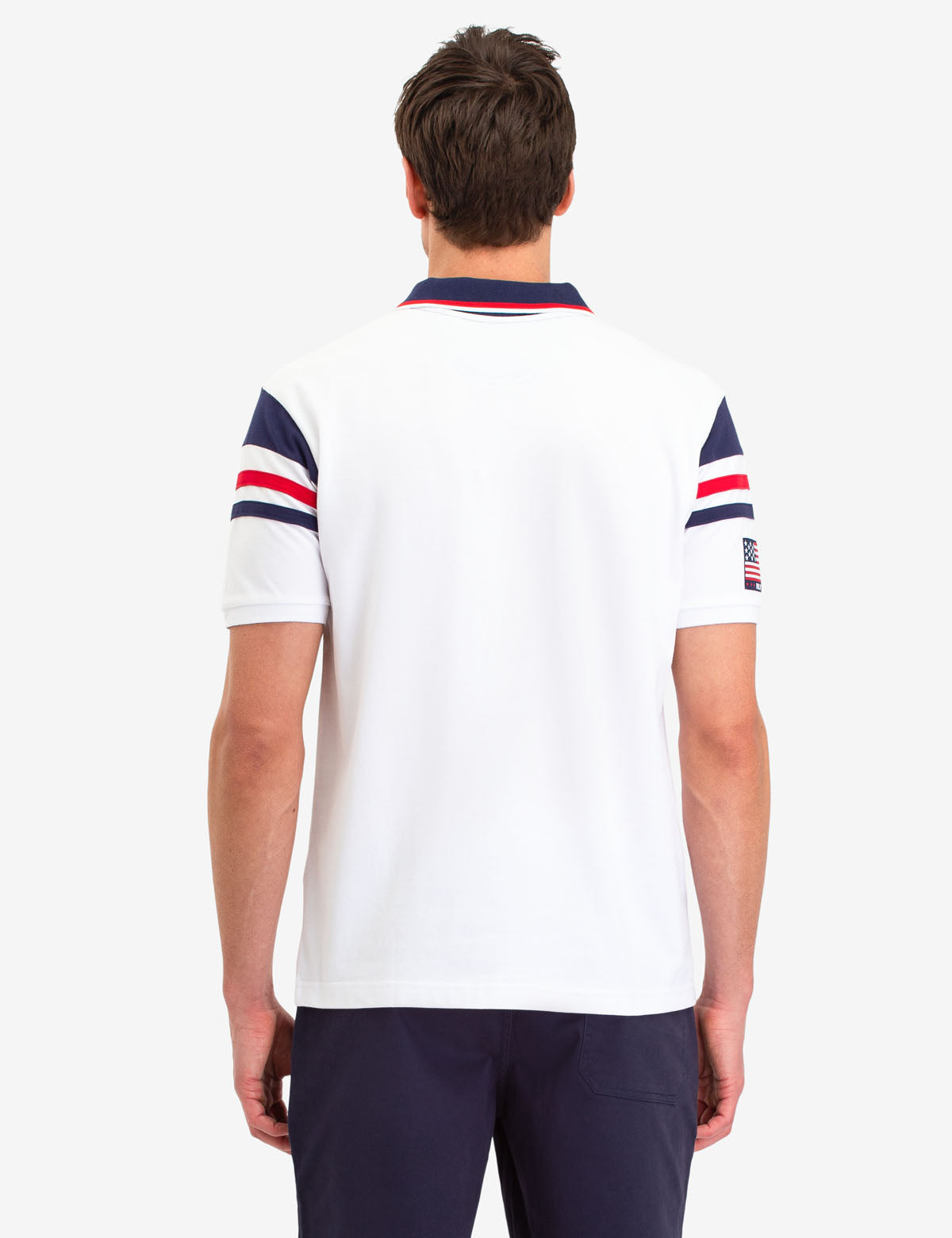 Colorblock Stripe Polo Shirt with Button Placket & Logo | Casual Men's Top