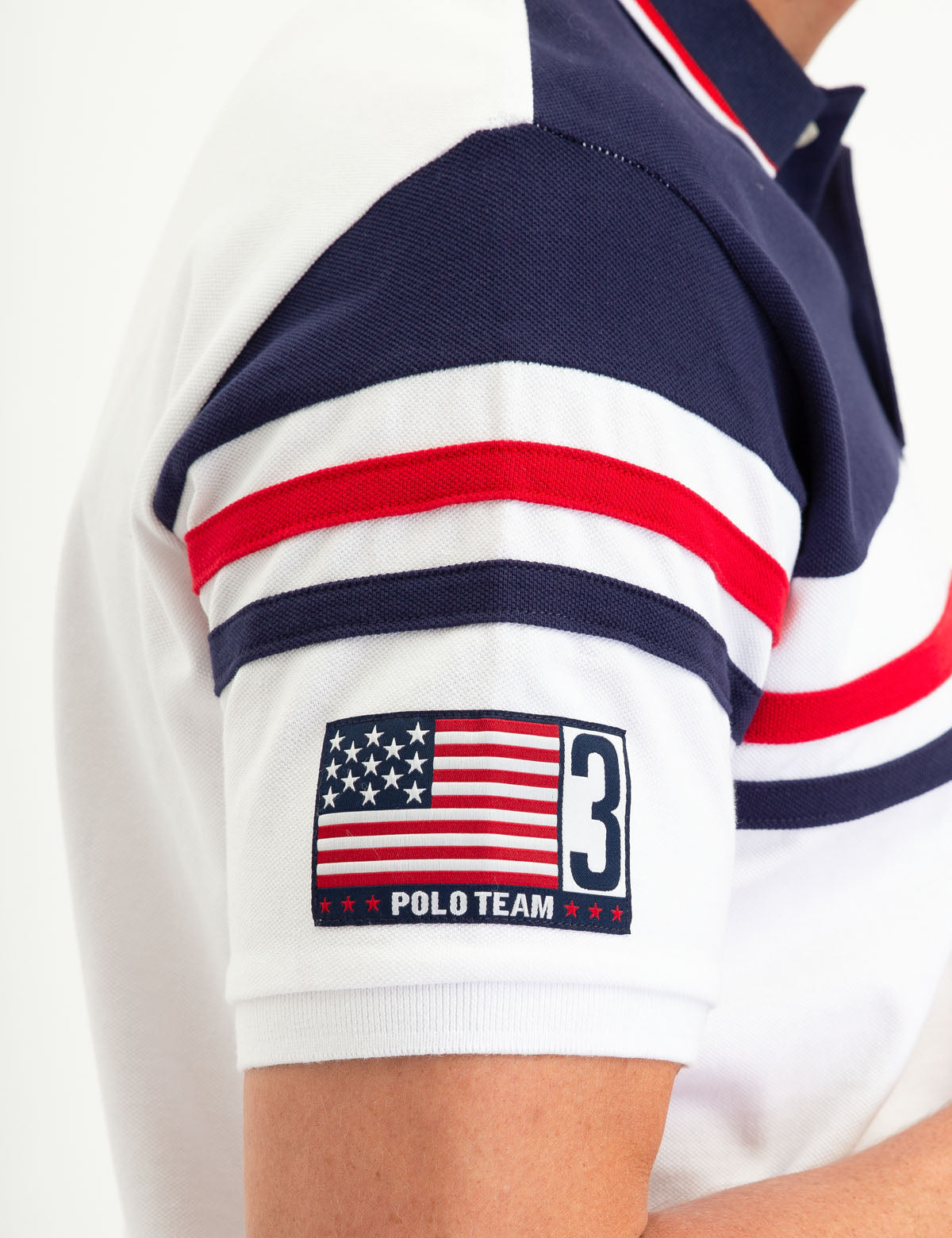 Colorblock Stripe Polo Shirt with Button Placket & Logo | Casual Men's Top