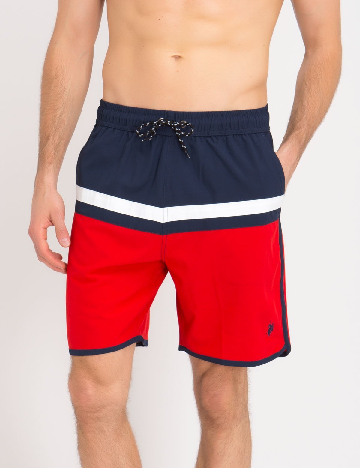 Colorblock Swim Trunks with Elastic Waist & Mesh Lining | U.S. Polo Assn.