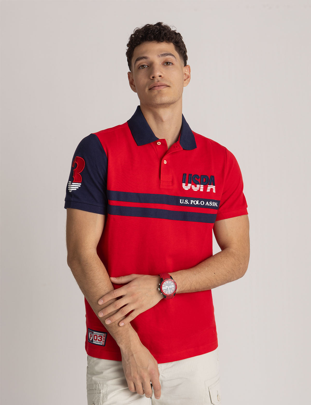 Color Block Pique Polo Shirt for Men | USPA