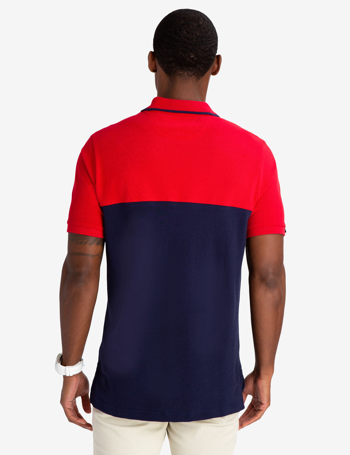 Colorblock Polo Shirt with USPA Patch | 100% Cotton