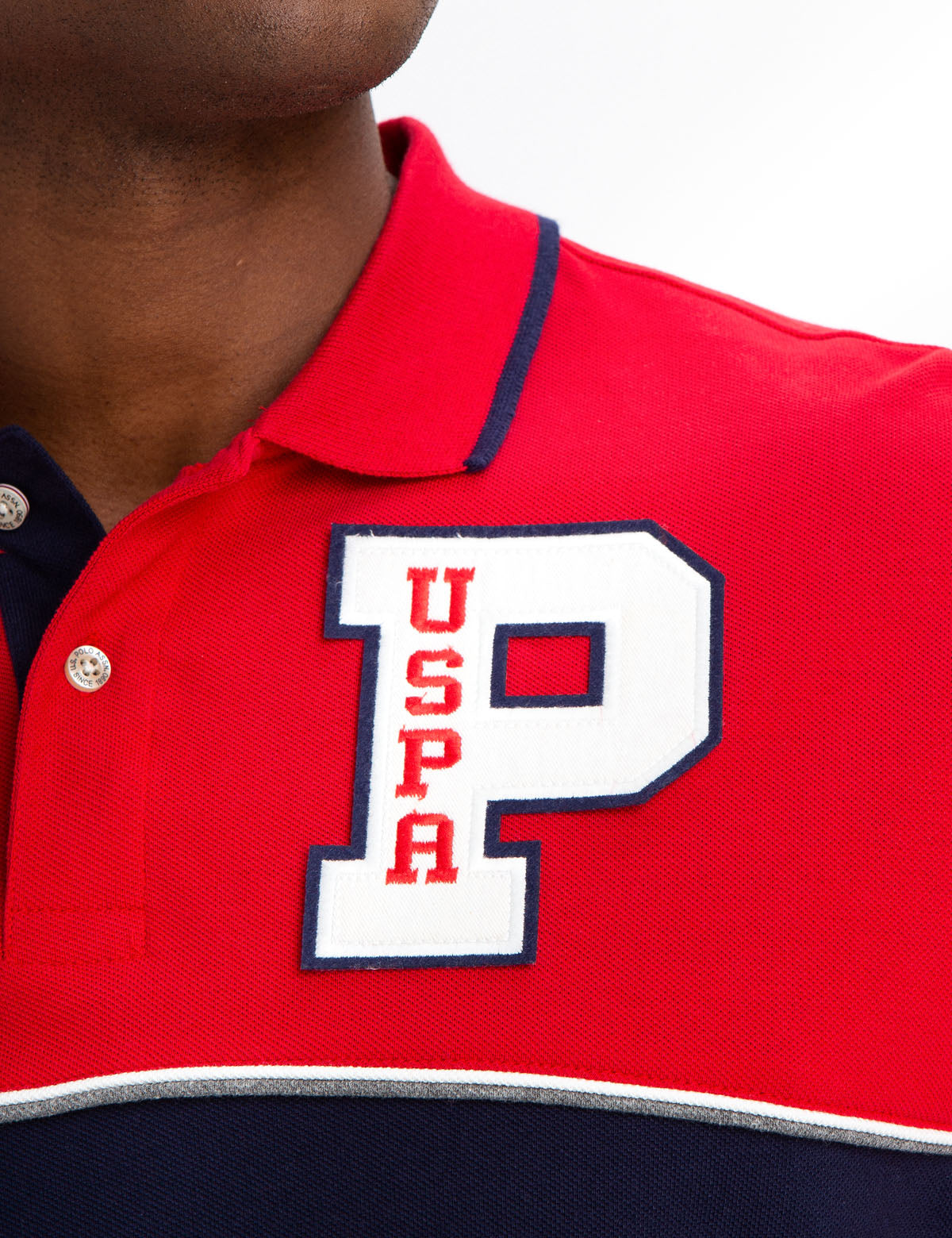Colorblock Polo Shirt with USPA Patch | 100% Cotton